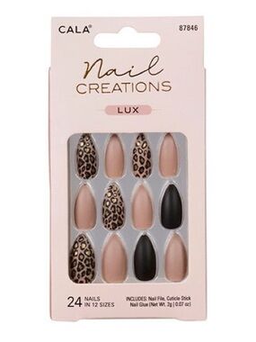 CALA Nail Creations Lux Press-On Nails – Nude, Leopard & Black Set